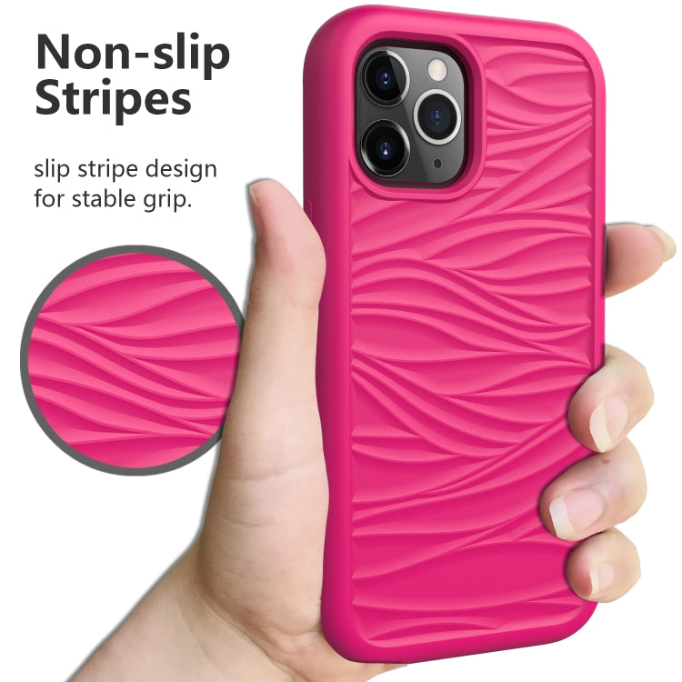 For iPhone 12 mini Wave Pattern 3 in 1 Silicone+PC Shockproof Protective Case