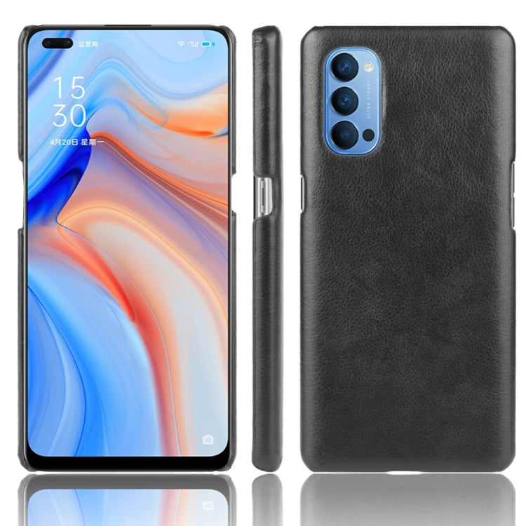 For Oppo Reno4 Shockproof Litchi Texture PC + PU Case