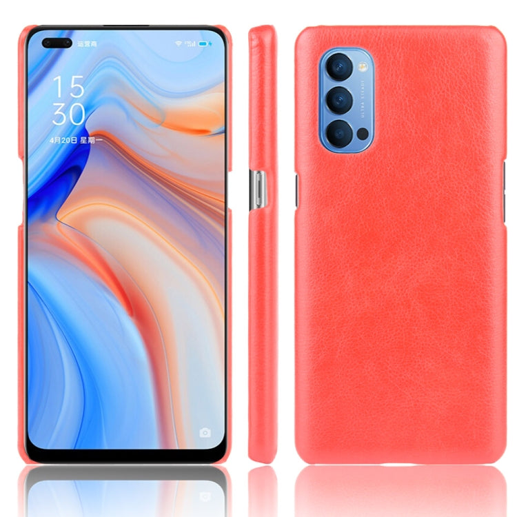 For Oppo Reno4 Shockproof Litchi Texture PC + PU Case