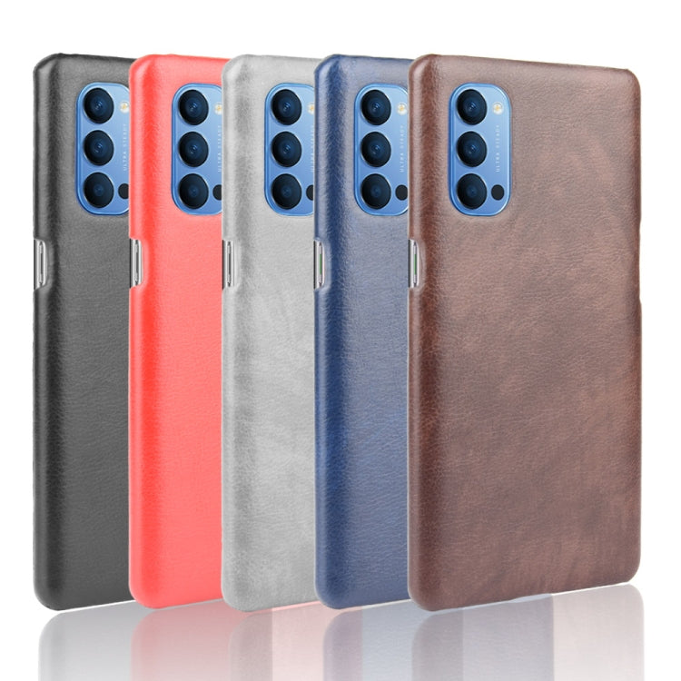 For Oppo Reno4 Shockproof Litchi Texture PC + PU Case