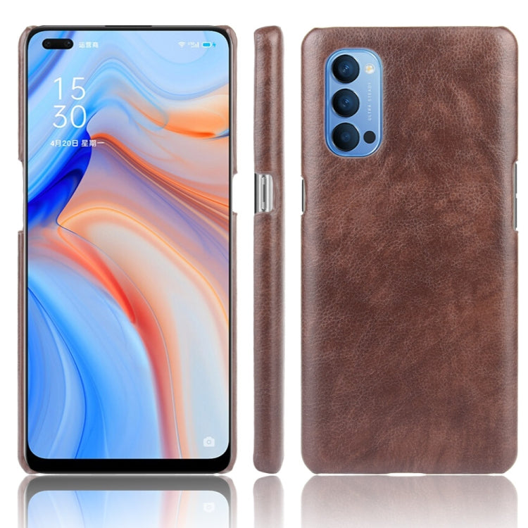 For Oppo Reno4 Shockproof Litchi Texture PC + PU Case