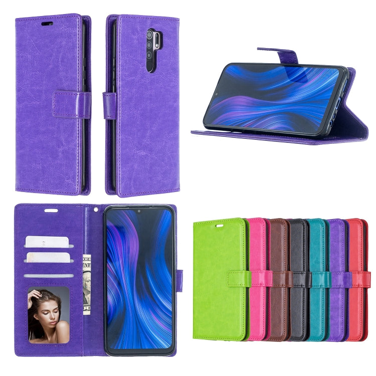 For Xiaomi Redmi 9 Crazy Horse Texture Horizontal Flip Leather Case with Holder & Card Slots & Wallet & Photo Frame