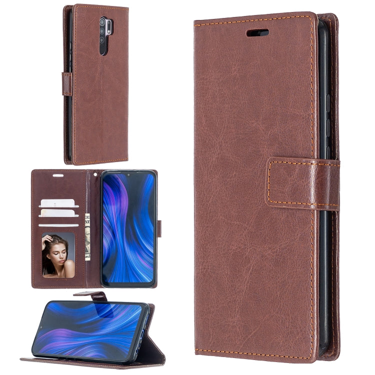 For Xiaomi Redmi 9 Crazy Horse Texture Horizontal Flip Leather Case with Holder & Card Slots & Wallet & Photo Frame