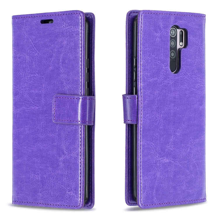 For Xiaomi Redmi 9 Crazy Horse Texture Horizontal Flip Leather Case with Holder & Card Slots & Wallet & Photo Frame