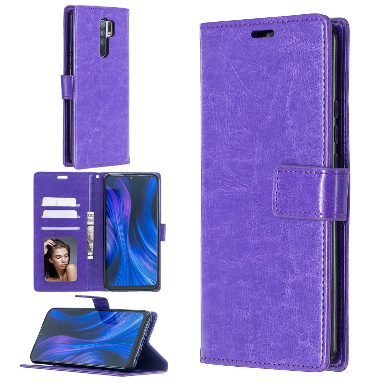 For Xiaomi Redmi 9 Crazy Horse Texture Horizontal Flip Leather Case with Holder & Card Slots & Wallet & Photo Frame