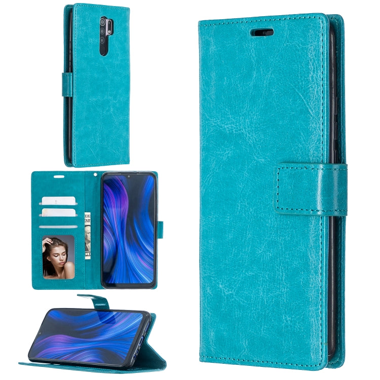 For Xiaomi Redmi 9 Crazy Horse Texture Horizontal Flip Leather Case with Holder & Card Slots & Wallet & Photo Frame