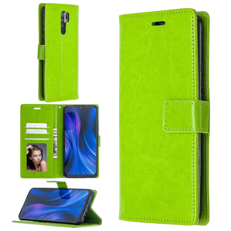 For Xiaomi Redmi 9 Crazy Horse Texture Horizontal Flip Leather Case with Holder & Card Slots & Wallet & Photo Frame