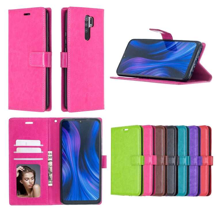 For Xiaomi Redmi 9 Crazy Horse Texture Horizontal Flip Leather Case with Holder & Card Slots & Wallet & Photo Frame