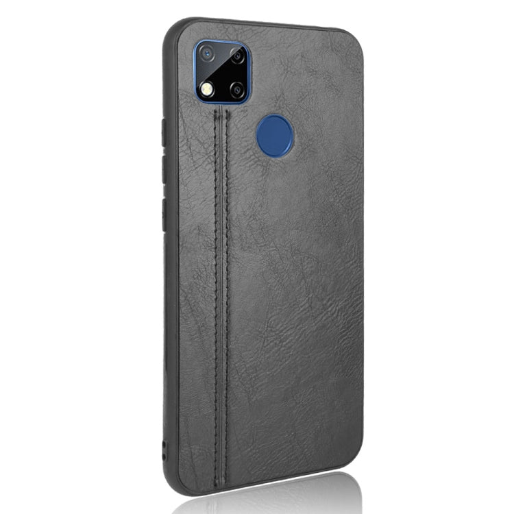 For Xiaomi Redmi 9C Shockproof Sewing Cow Pattern Skin PC + PU + TPU Case