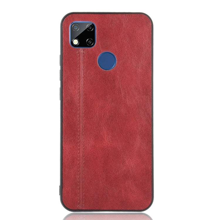 For Xiaomi Redmi 9C Shockproof Sewing Cow Pattern Skin PC + PU + TPU Case