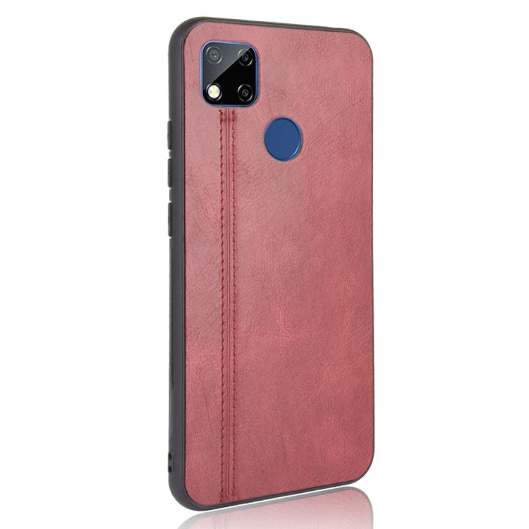 For Xiaomi Redmi 9C Shockproof Sewing Cow Pattern Skin PC + PU + TPU Case