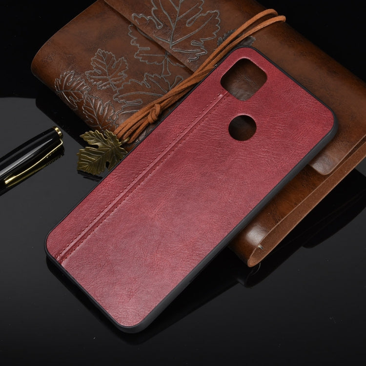 For Xiaomi Redmi 9C Shockproof Sewing Cow Pattern Skin PC + PU + TPU Case