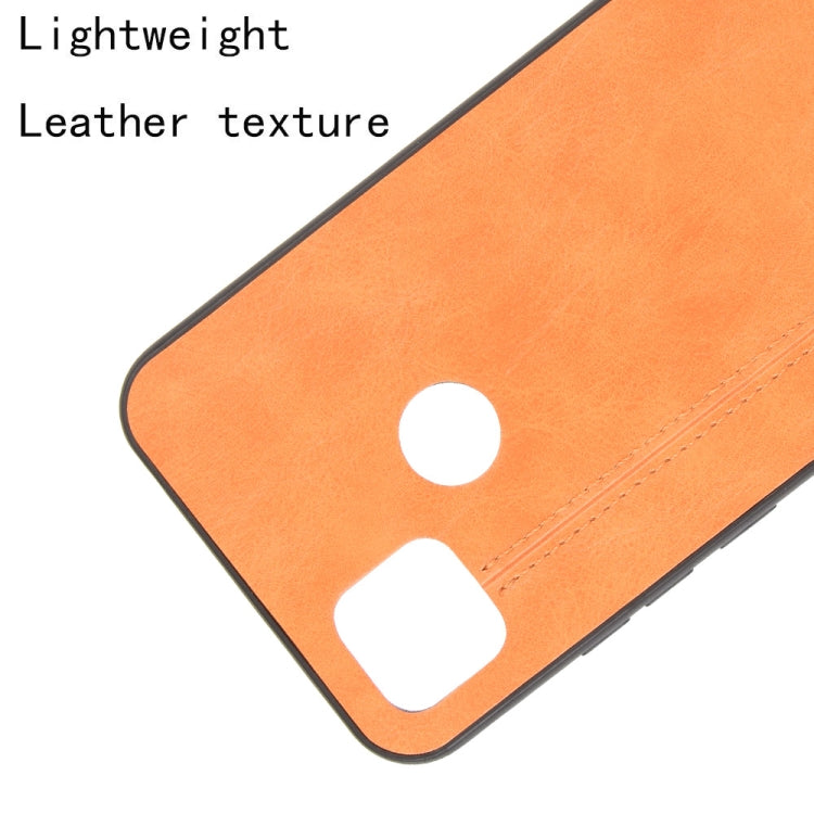 For Xiaomi Redmi 9C Shockproof Sewing Cow Pattern Skin PC + PU + TPU Case