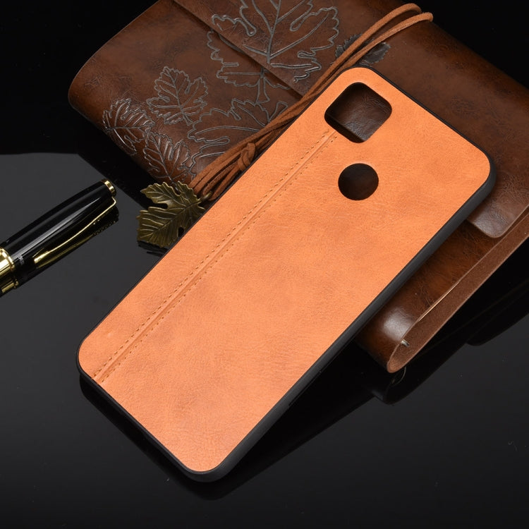 For Xiaomi Redmi 9C Shockproof Sewing Cow Pattern Skin PC + PU + TPU Case