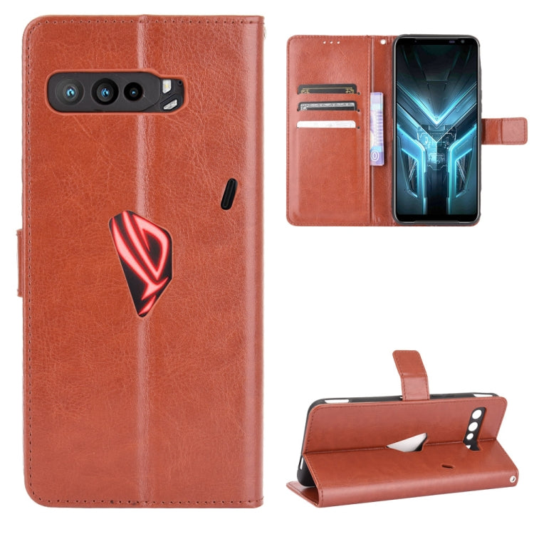 For Asus ROG Phone 3 ZS661KS Retro Crazy Horse Texture Horizontal Flip Leather Case , with Holder & Card Slots & Photo Frame