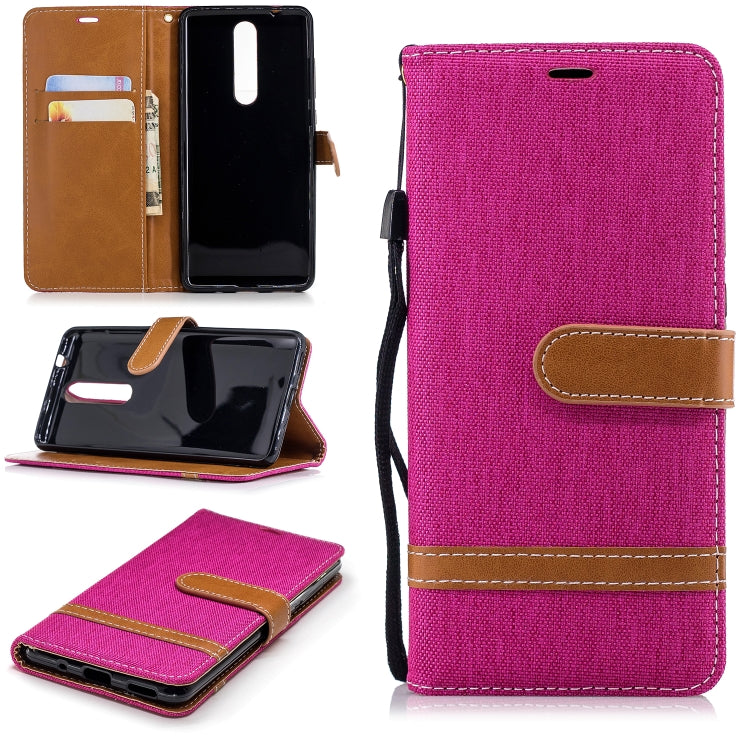 Color Matching Denim Texture Leather Case for Nokia 5.1 (2018), with Holder & Card Slots & Wallet & Lanyard