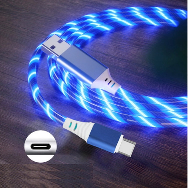 2.4A USB to Type-C / USB-C Colorful Streamer Fast Charging Cable, Length: 1m