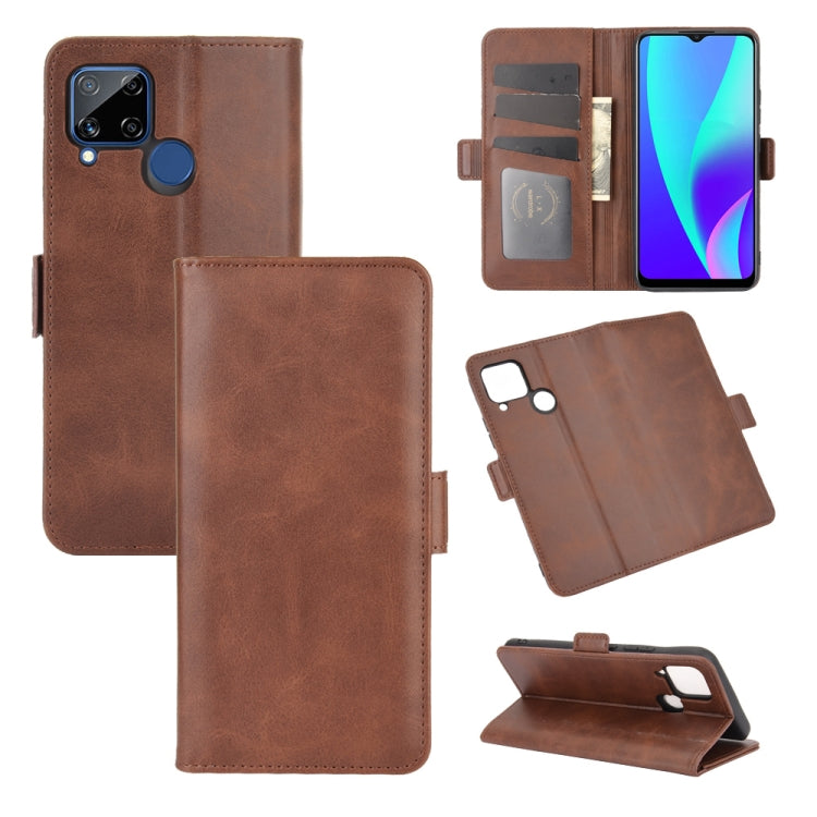 For OPPO Realme C15 Dual-side Magnetic Buckle Horizontal Flip Leather Case with Holder & Card Slots & Wallet