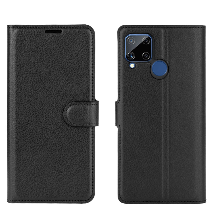 For OPPO Realme C15 Litchi Texture Horizontal Flip Protective Case with Holder & Card Slots & Wallet