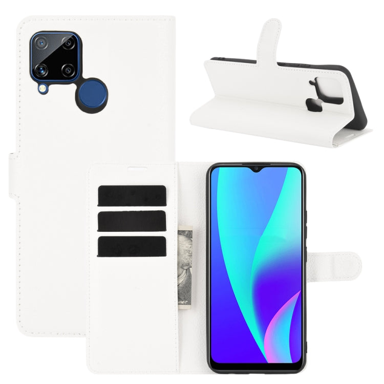 For OPPO Realme C15 Litchi Texture Horizontal Flip Protective Case with Holder & Card Slots & Wallet