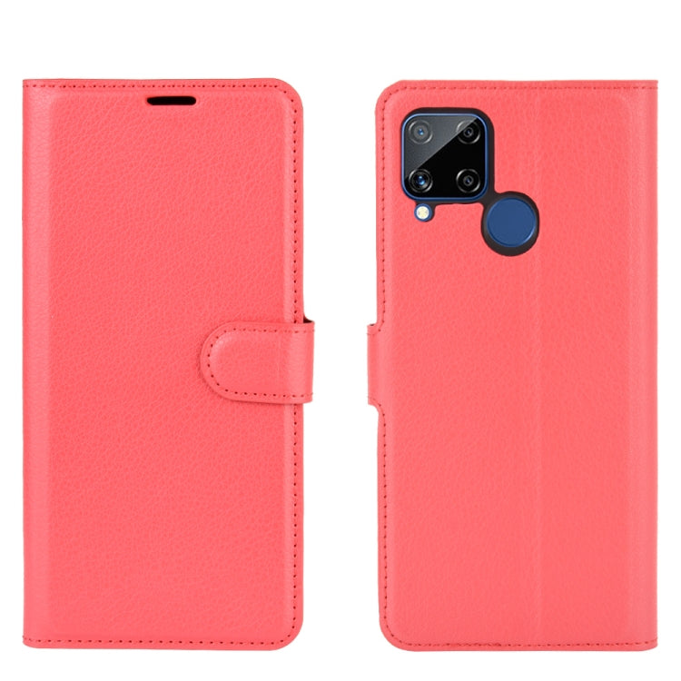For OPPO Realme C15 Litchi Texture Horizontal Flip Protective Case with Holder & Card Slots & Wallet