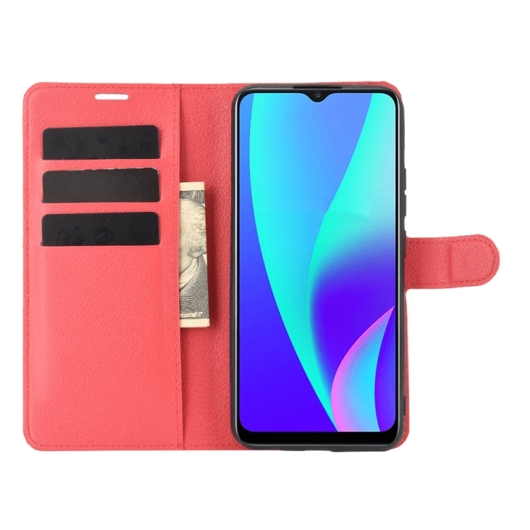 For OPPO Realme C15 Litchi Texture Horizontal Flip Protective Case with Holder & Card Slots & Wallet