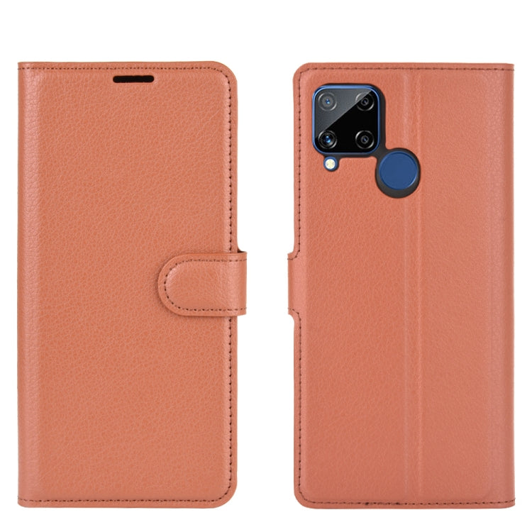 For OPPO Realme C15 Litchi Texture Horizontal Flip Protective Case with Holder & Card Slots & Wallet