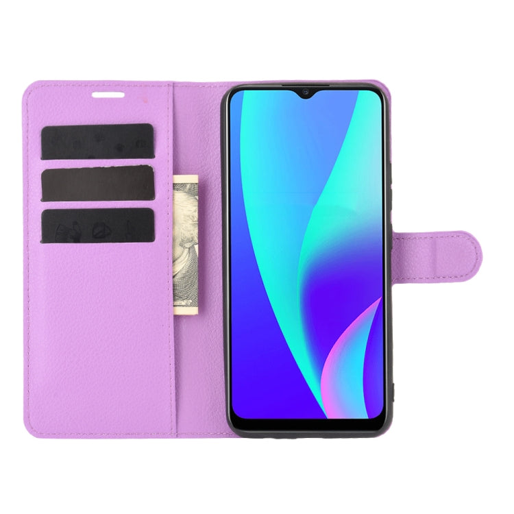For OPPO Realme C15 Litchi Texture Horizontal Flip Protective Case with Holder & Card Slots & Wallet