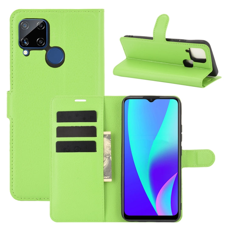 For OPPO Realme C15 Litchi Texture Horizontal Flip Protective Case with Holder & Card Slots & Wallet