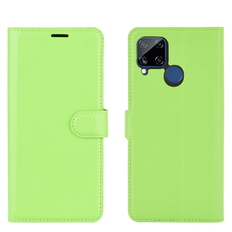 For OPPO Realme C15 Litchi Texture Horizontal Flip Protective Case with Holder & Card Slots & Wallet