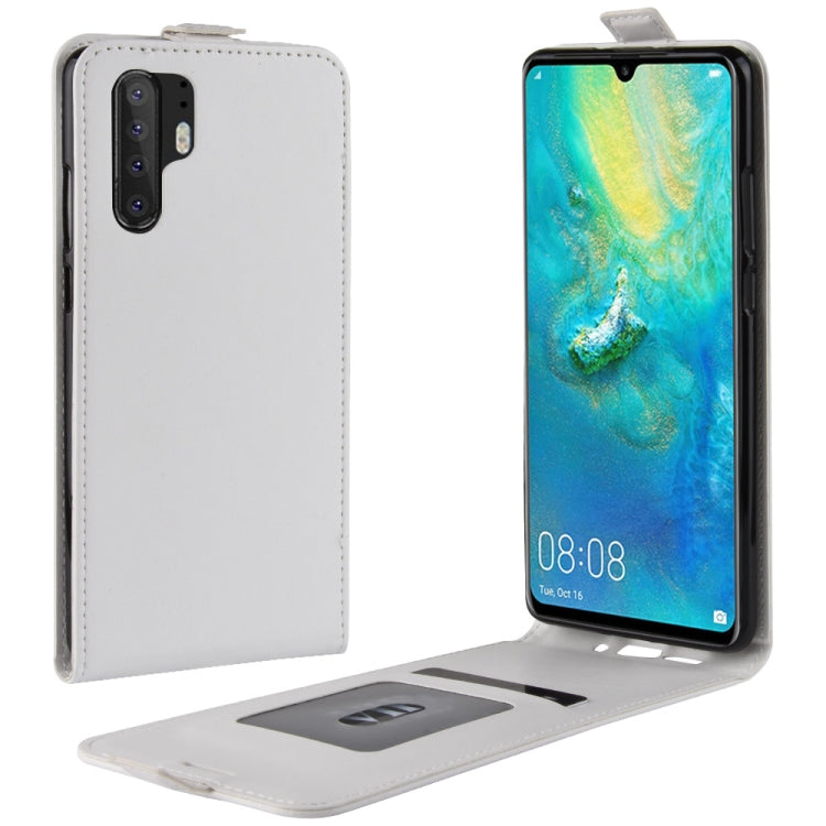 For Huawei P30 Pro R64 Texture Single Vertical Flip Leather Protective Case with Card Slots & Photo Frame