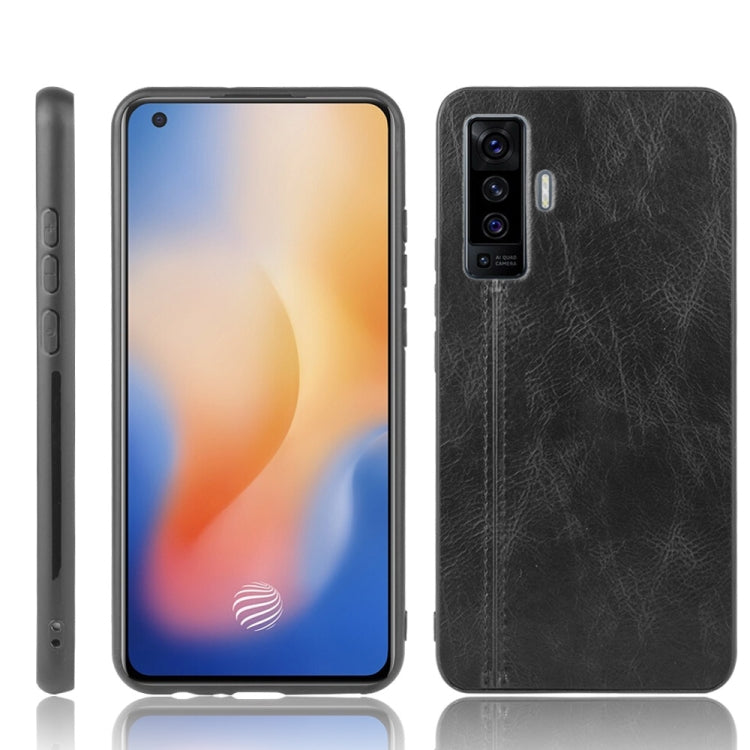 For Vivo X50 Shockproof Sewing Cow Pattern Skin PC + PU + TPU Case