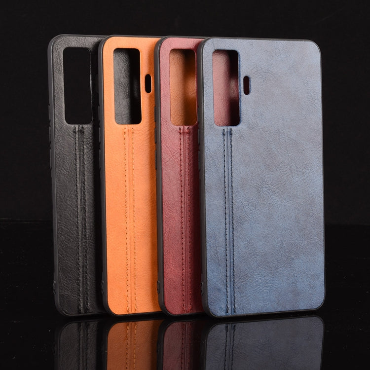 For Vivo X50 Shockproof Sewing Cow Pattern Skin PC + PU + TPU Case