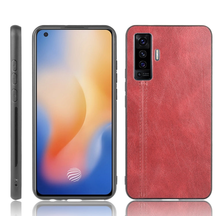 For Vivo X50 Shockproof Sewing Cow Pattern Skin PC + PU + TPU Case