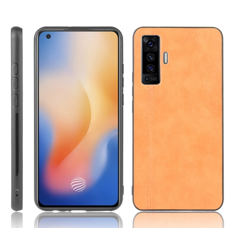 For Vivo X50 Shockproof Sewing Cow Pattern Skin PC + PU + TPU Case