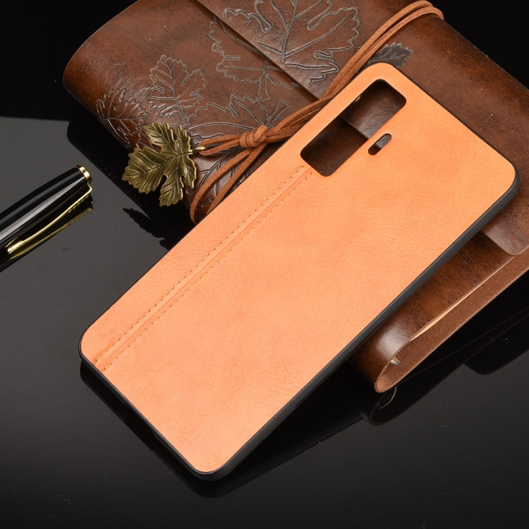 For Vivo X50 Shockproof Sewing Cow Pattern Skin PC + PU + TPU Case