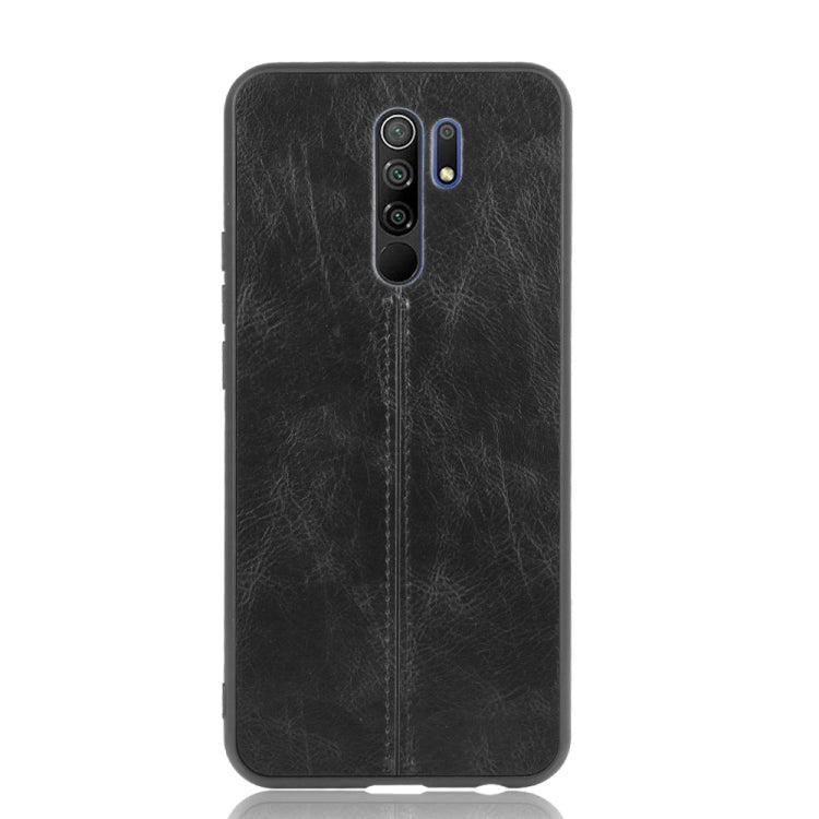 For Xiaomi Redmi 9 Shockproof Sewing Cow Pattern Skin PC + PU + TPU Case