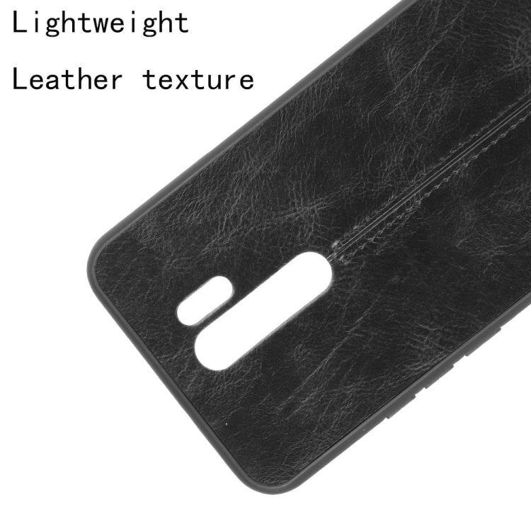 For Xiaomi Redmi 9 Shockproof Sewing Cow Pattern Skin PC + PU + TPU Case