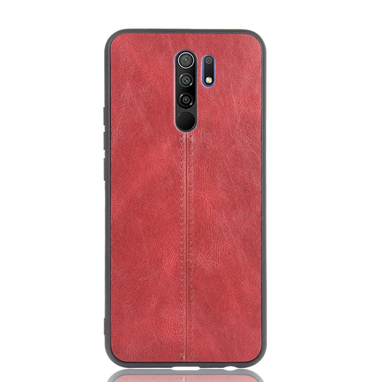For Xiaomi Redmi 9 Shockproof Sewing Cow Pattern Skin PC + PU + TPU Case