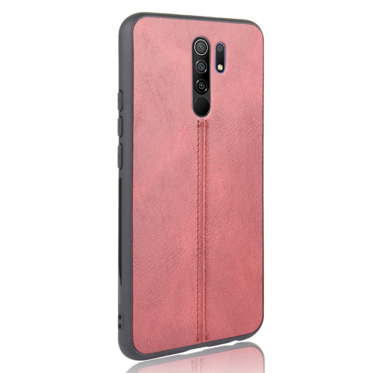 For Xiaomi Redmi 9 Shockproof Sewing Cow Pattern Skin PC + PU + TPU Case