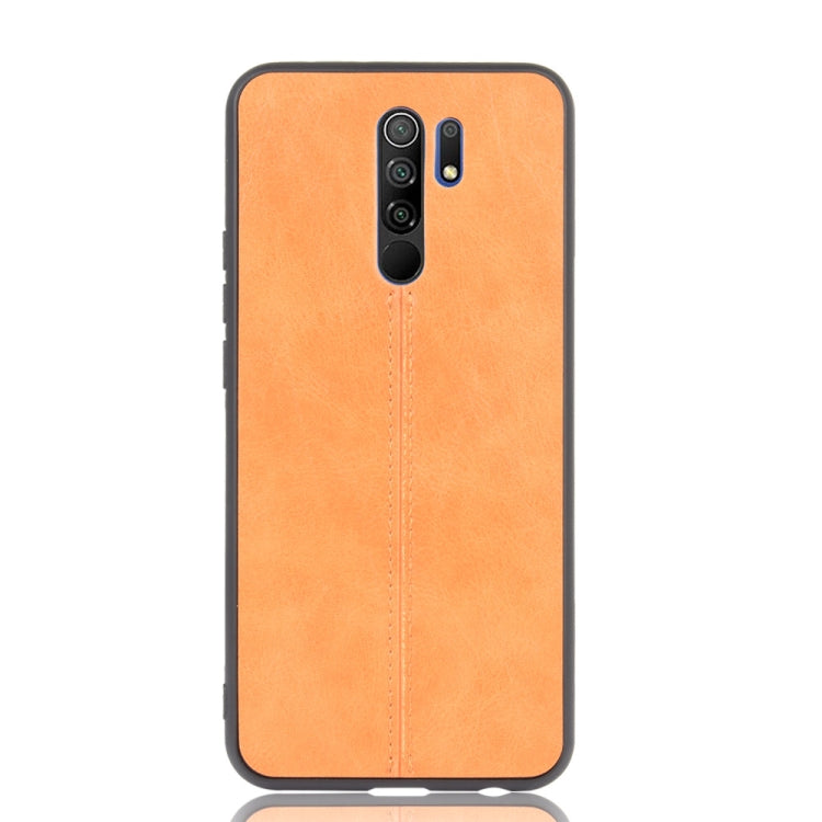 For Xiaomi Redmi 9 Shockproof Sewing Cow Pattern Skin PC + PU + TPU Case