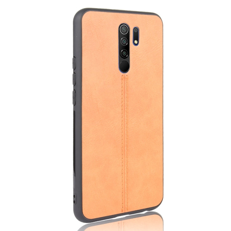 For Xiaomi Redmi 9 Shockproof Sewing Cow Pattern Skin PC + PU + TPU Case