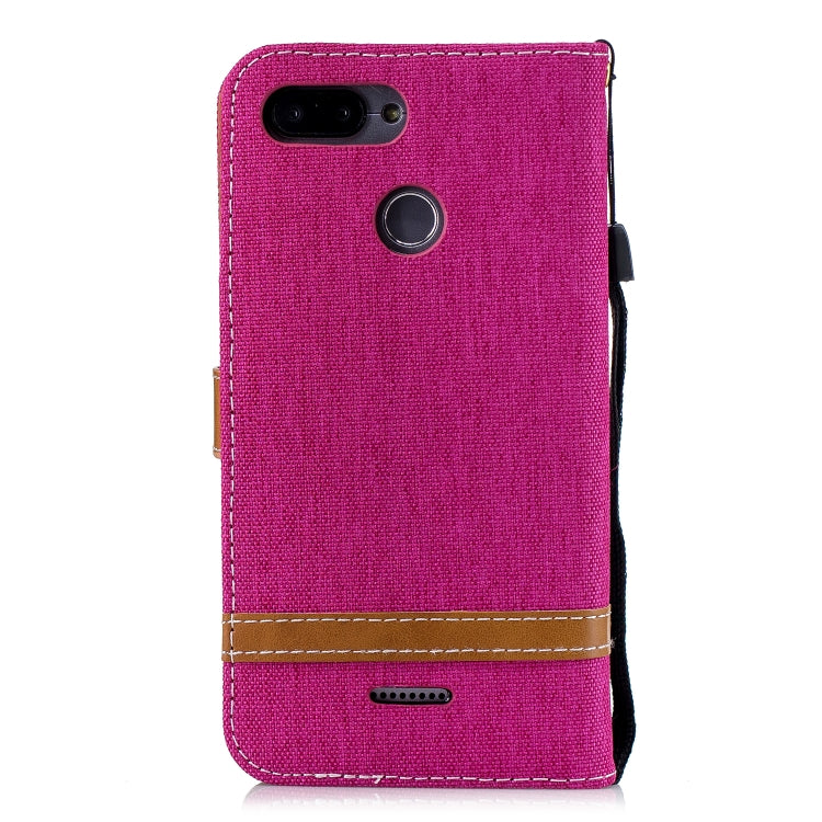 Color Matching Denim Texture Leather Case for Xiaomi Redmi 6 / 6A, with Holder & Card Slots & Wallet & Lanyard