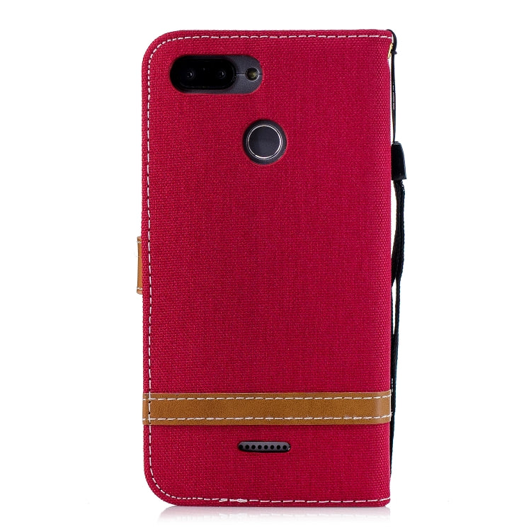Color Matching Denim Texture Leather Case for Xiaomi Redmi 6 / 6A, with Holder & Card Slots & Wallet & Lanyard