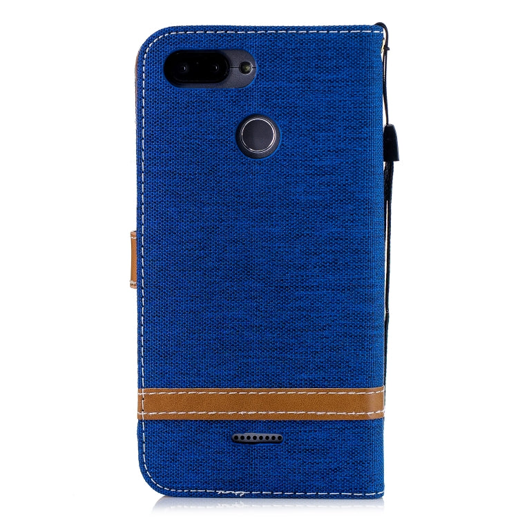 Color Matching Denim Texture Leather Case for Xiaomi Redmi 6 / 6A, with Holder & Card Slots & Wallet & Lanyard