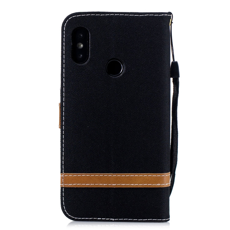 Color Matching Denim Texture Leather Case for Xiaomi Redmi 6 Pro, with Holder & Card Slots & Wallet & Lanyard