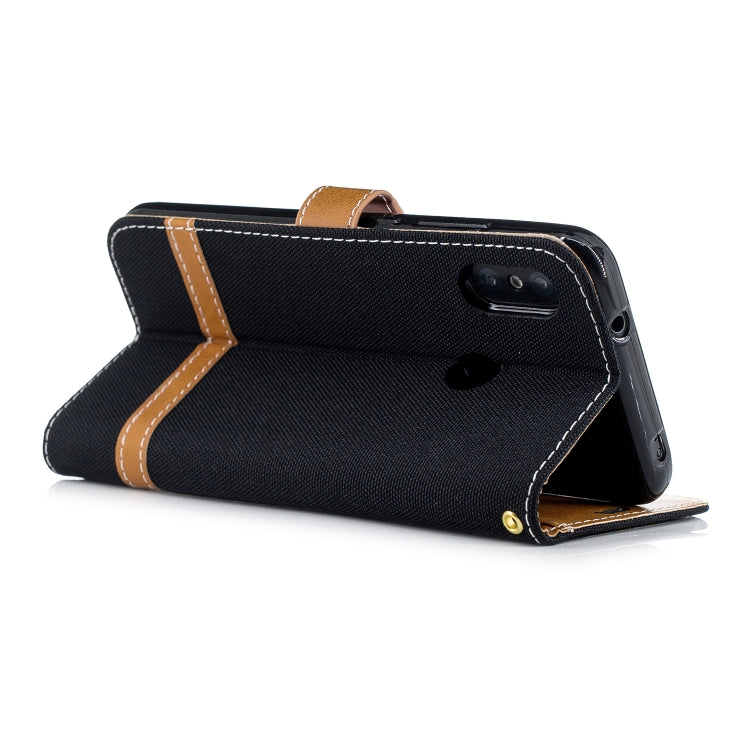 Color Matching Denim Texture Leather Case for Xiaomi Redmi 6 Pro, with Holder & Card Slots & Wallet & Lanyard