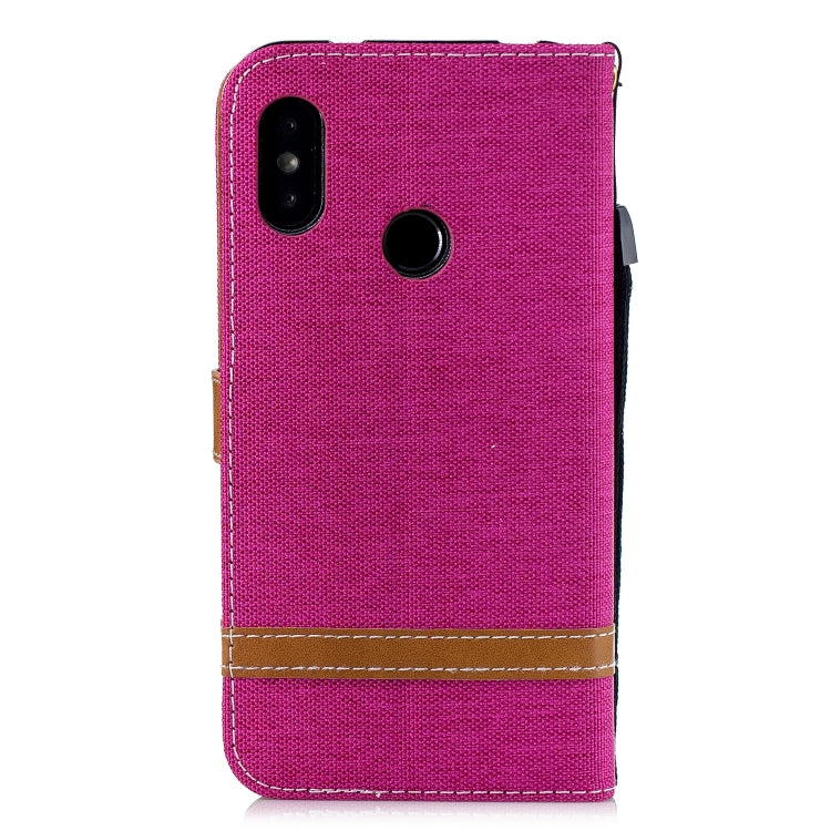 Color Matching Denim Texture Leather Case for Xiaomi Redmi 6 Pro, with Holder & Card Slots & Wallet & Lanyard