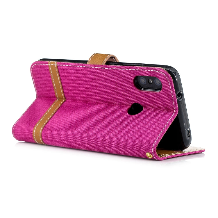 Color Matching Denim Texture Leather Case for Xiaomi Redmi 6 Pro, with Holder & Card Slots & Wallet & Lanyard