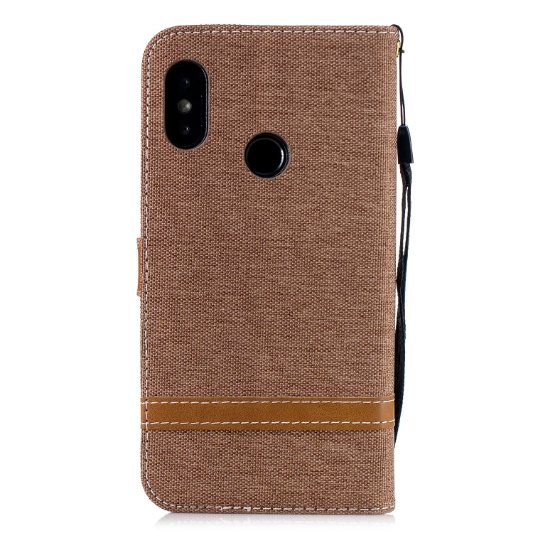Color Matching Denim Texture Leather Case for Xiaomi Redmi 6 Pro, with Holder & Card Slots & Wallet & Lanyard